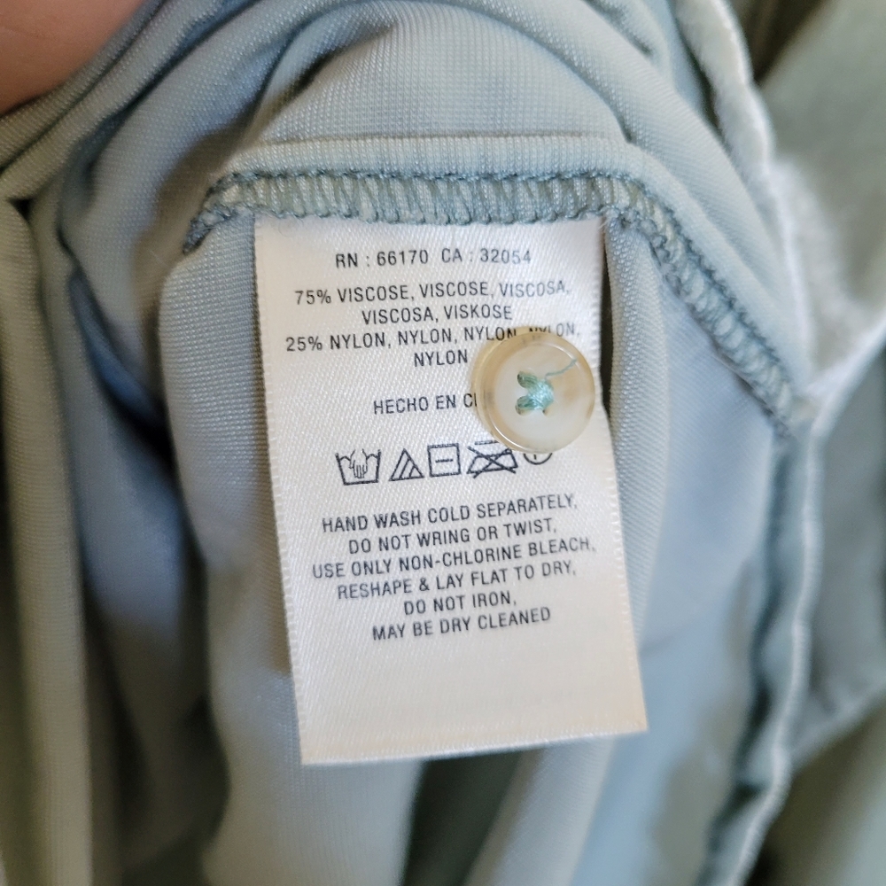Anthropologie Sage Green Button-Up Velvet Shirt - Picture 6 of 7